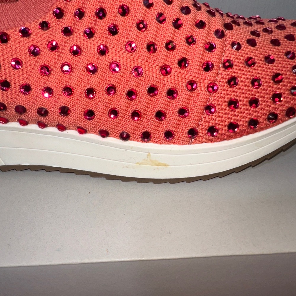 Kenneth Cole Reaction Cameron Jewel Jogger Sunset Coral Rhinestone Sneaker 6.5 - Picture 4 of 12